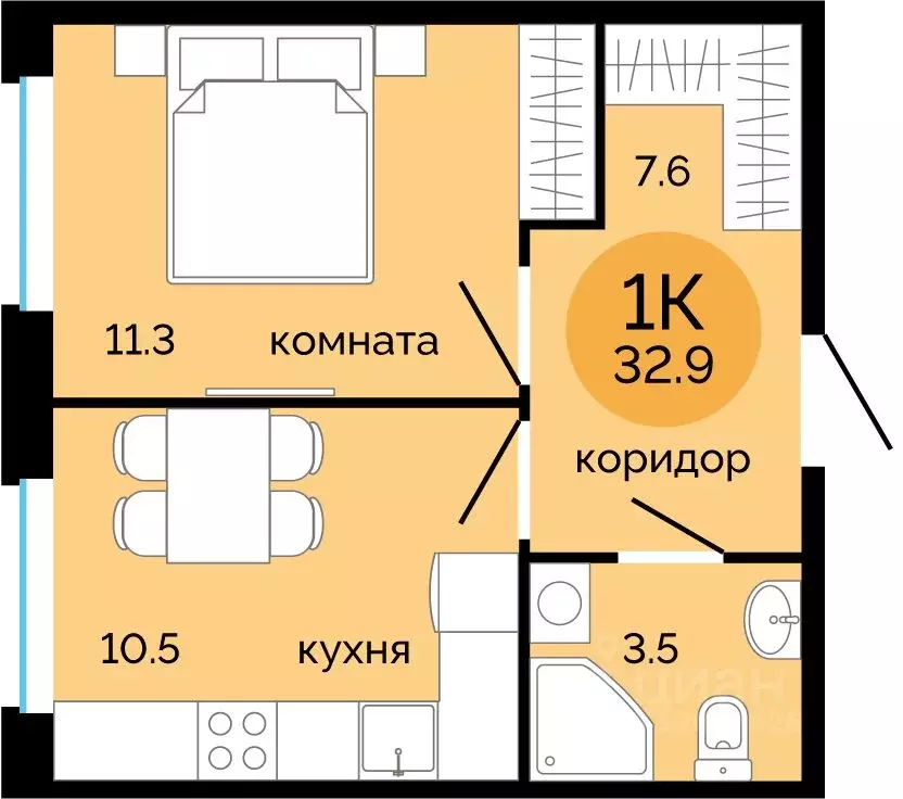 1-к кв. Пермский край, Пермь Краснова мкр, Красное яблоко жилой ... - Фото 0