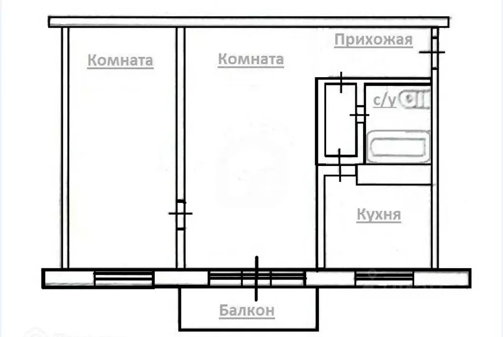 2-к кв. Томская область, Томск Сибирская ул., 81А (45.0 м) - Фото 1