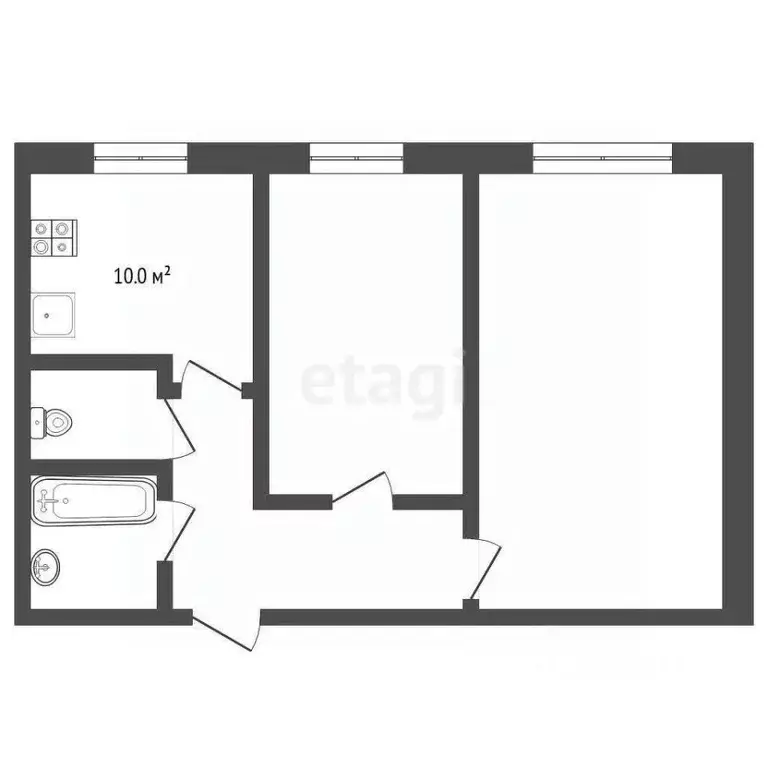 2-к кв. Тюменская область, Тюмень ул. Домостроителей, 16 (51.3 м) - Фото 1