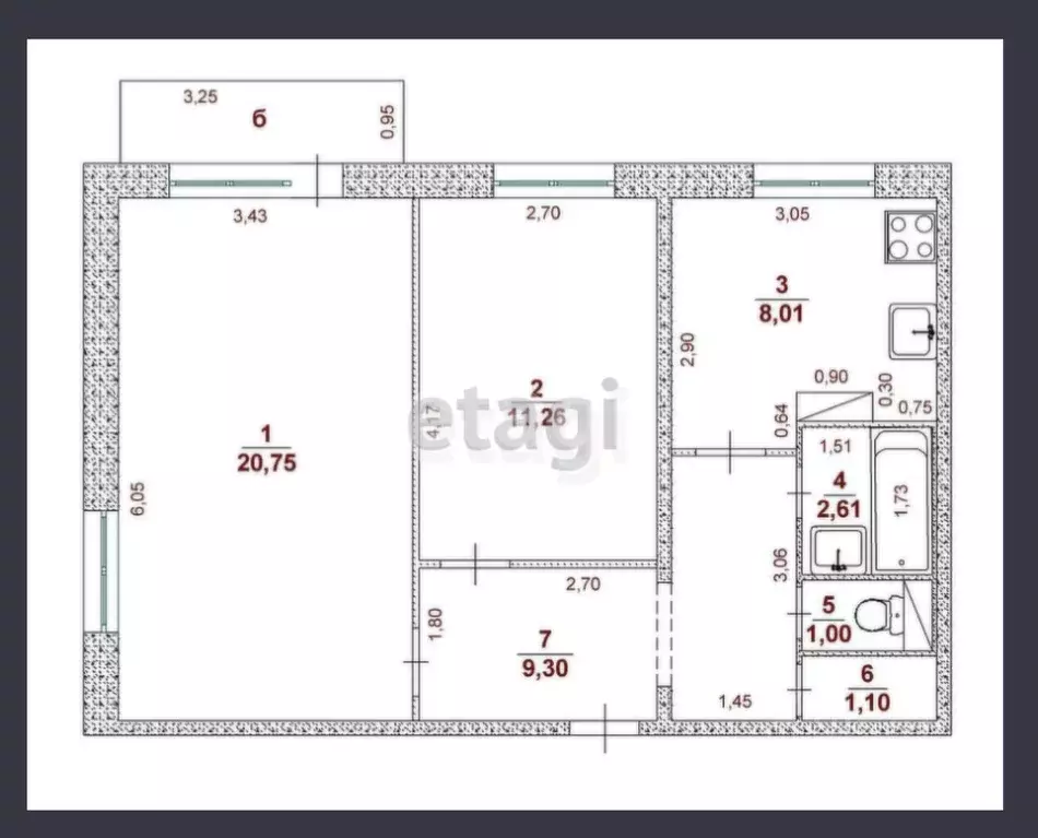 2-к кв. Ульяновская область, Ульяновск ул. Димитрова, 10 (54.4 м) - Фото 2