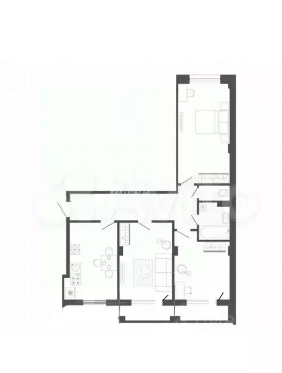 3-к кв. Липецкая область, Липецк ул. Ульяны Громовой, 2А (59.8 м) - Фото 2