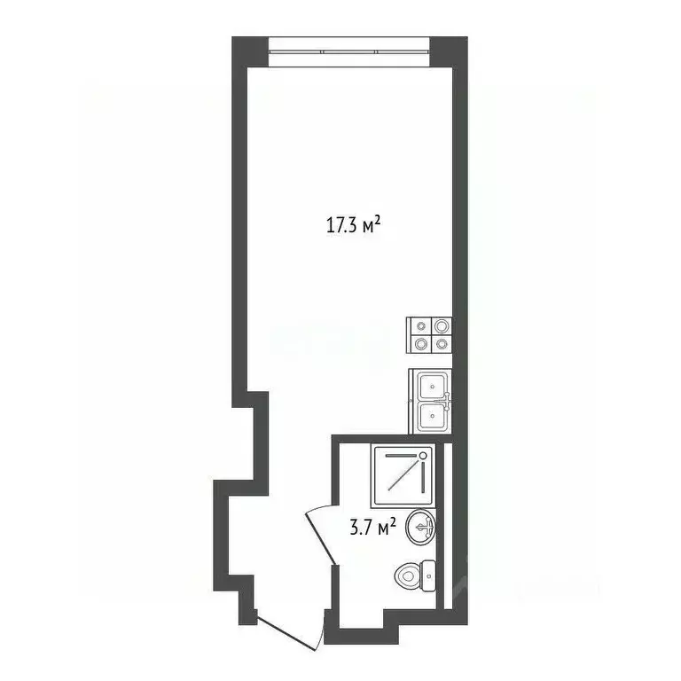 Студия Санкт-Петербург ул. Даля, 10Б (29.5 м) - Фото 2