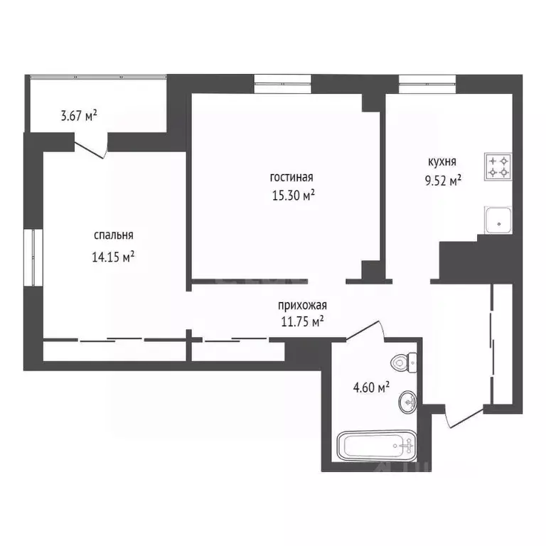 2-к кв. Красноярский край, Красноярск Дудинская ул., 5 (65.0 м) - Фото 2
