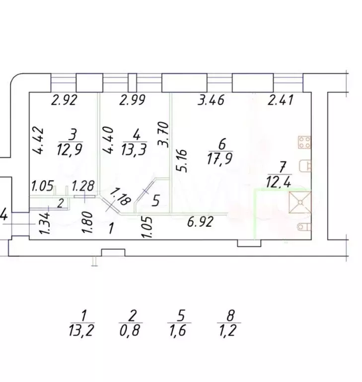 2-к. квартира, 74 м, 5/6 эт. - Фото 0