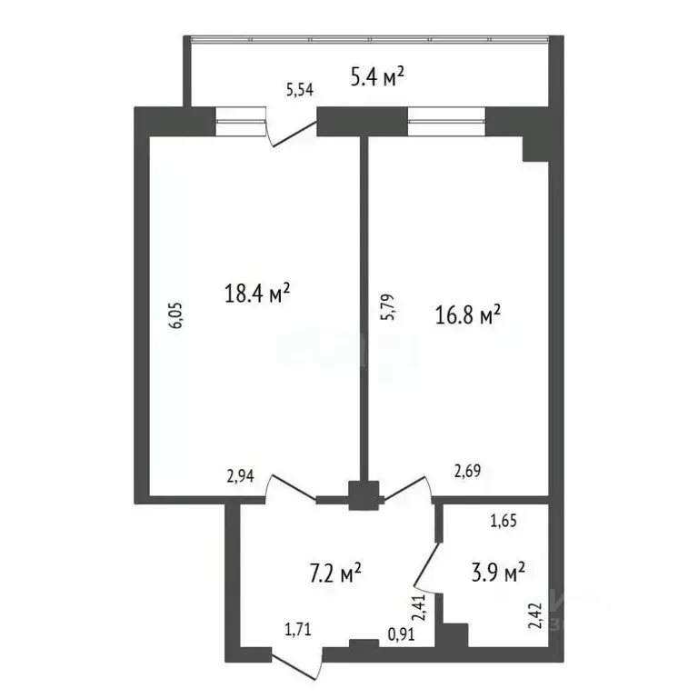 2-к кв. Иркутская область, Иркутск Байкальская ул., 236/2 (51.7 м) - Фото 2