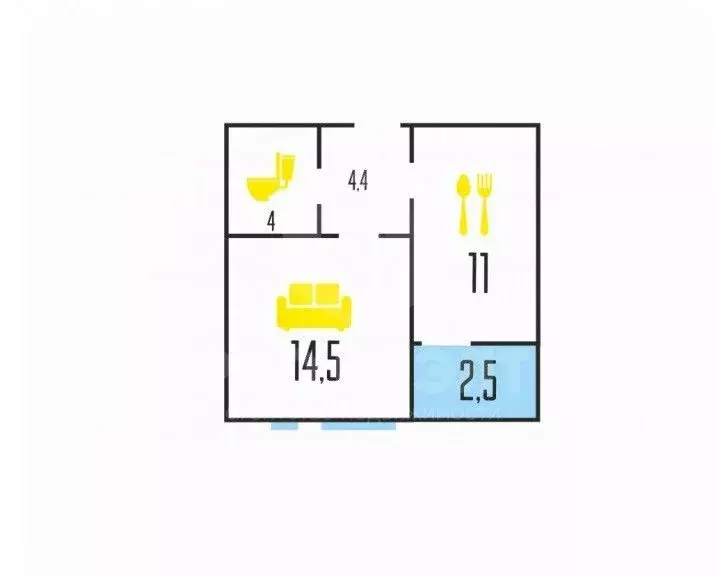 1-к кв. Калининградская область, Калининград Мирная ул., 1к2 (36.4 м) - Фото 1