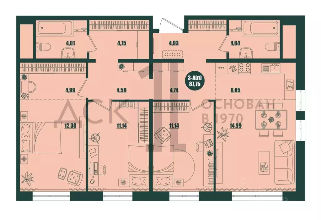 3-к кв. Ханты-Мансийский АО, Сургут 39-й мкр, Крылов жилой комплекс ... - Фото 1