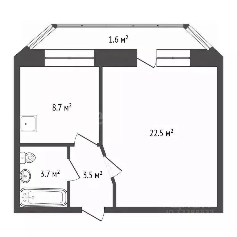 1-к кв. Красноярский край, Красноярск просп. 60 лет Образования СССР, ... - Фото 2