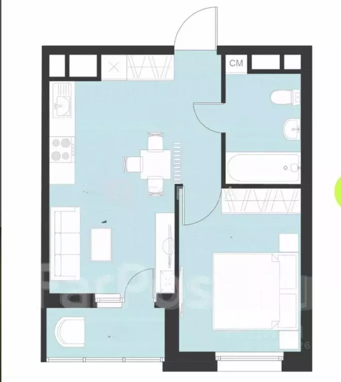 1-к кв. Приморский край, Владивосток ул. Карбышева, 22Б (36.0 м) - Фото 2