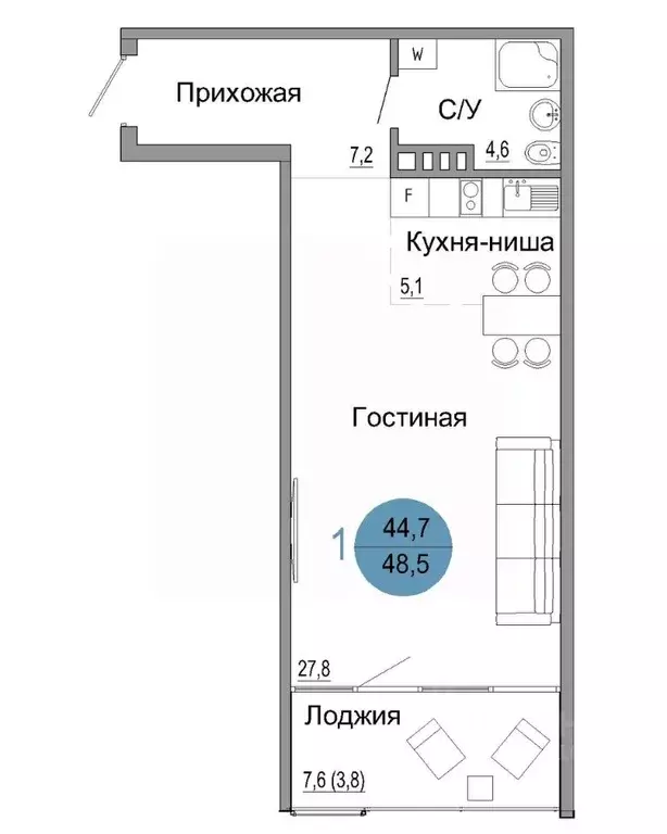 1-к кв. Крым, Керчь Белый город жилой комплекс (48.5 м) - Фото 0