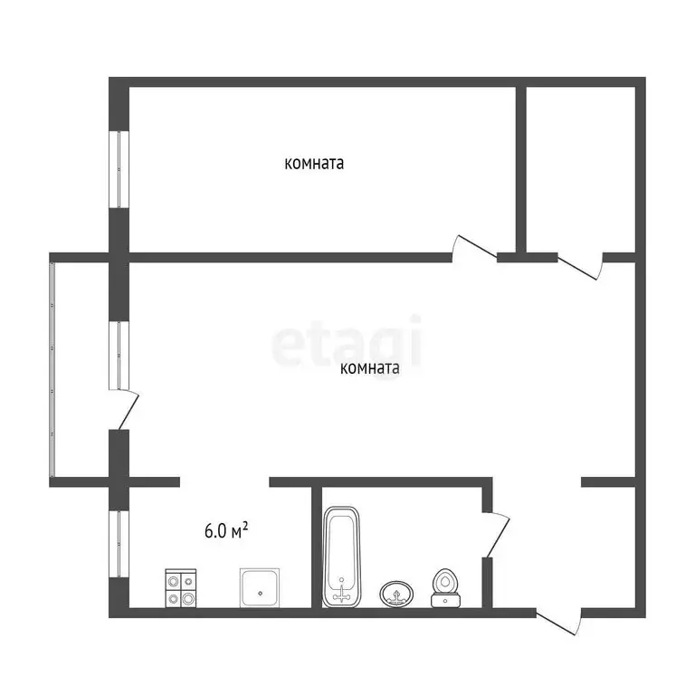 2-комнатная квартира: Воскресенск, улица Зелинского, 5 (46.2 м) - Фото 1
