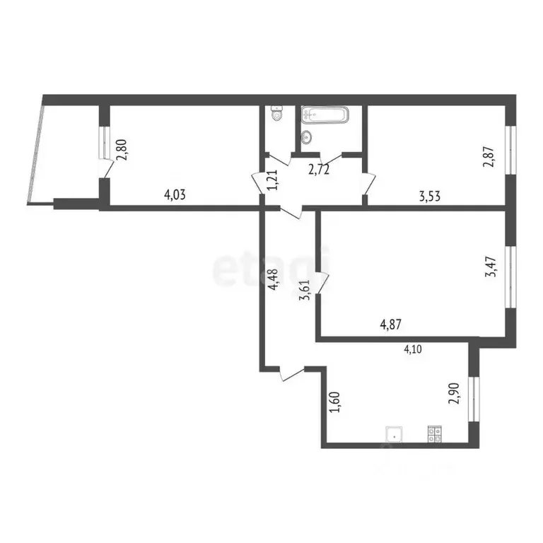 3-к кв. Тамбовская область, Тамбов ул. Чичерина, 34 (62.9 м) - Фото 2