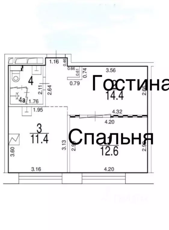 2-к кв. Москва Багратионовский проезд, 5Ак1 (43.0 м) - Фото 1