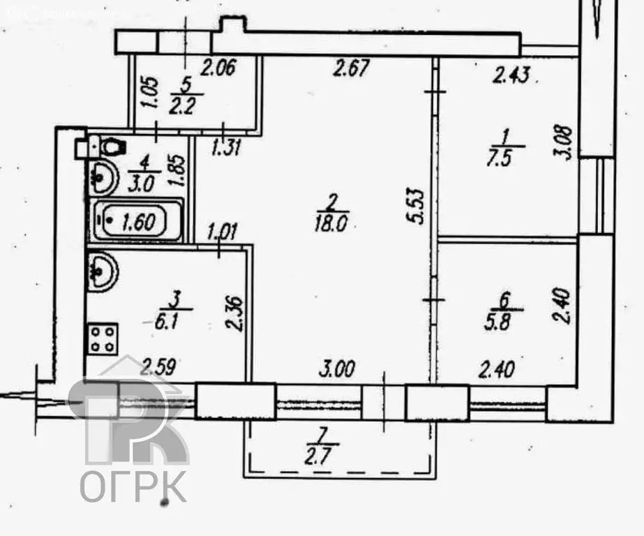 2-комнатная квартира: уфа, харьковская улица, 129 (44 м) - Фото 1