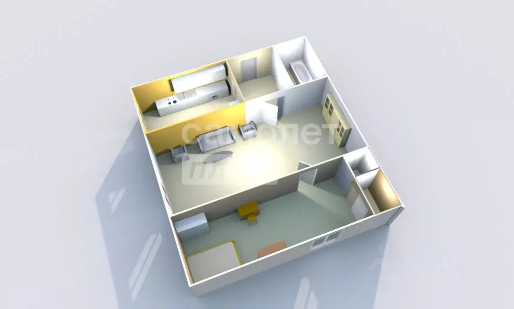 2-к кв. Татарстан, Зеленодольск ул. Татарстан, 16 (43.4 м) - Фото 2