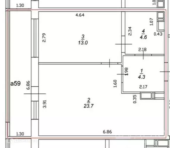 Продаётся 1-к квартира, 45.6 м - Фото 1