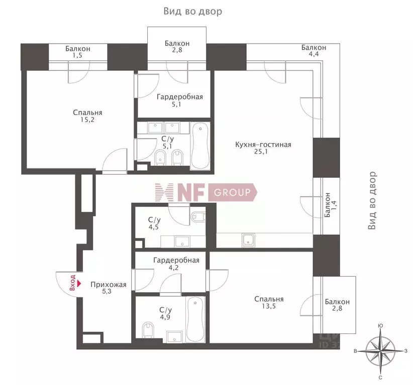 3-к кв. Москва Тишинский Бульвар жилой комплекс (104.2 м) - Фото 1