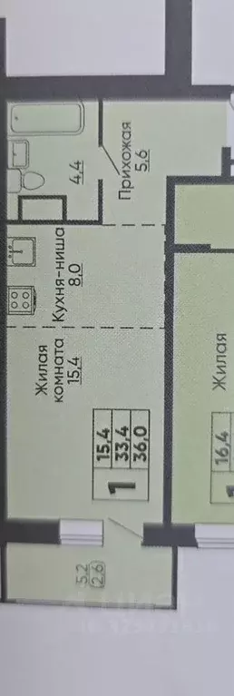 Студия Чувашия, Чебоксары ул. Академика РАН Х.М. Миначева, 2 (36.0 м) - Фото 1