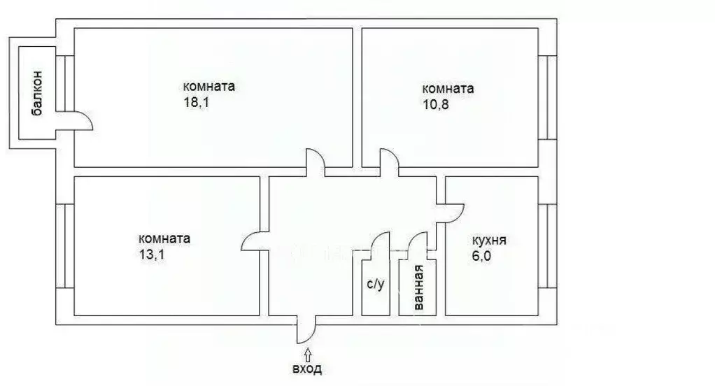 3-к кв. Челябинская область, Челябинск Комсомольский просп., 58 (62.9 ... - Фото 2