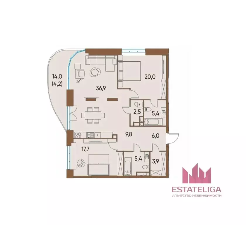 3-к кв. Москва ул. Нижние Мневники, 16к6 (112.0 м) - Фото 1