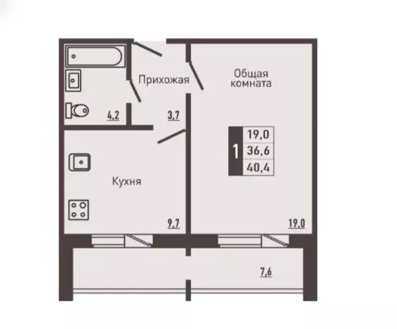 Продаётся 1-к квартира, 36.6 м - Фото 0