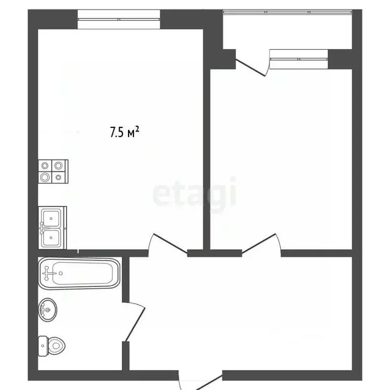 1-к кв. Ростовская область, Азов Азовский район, пер. Степана Разина, ... - Фото 2