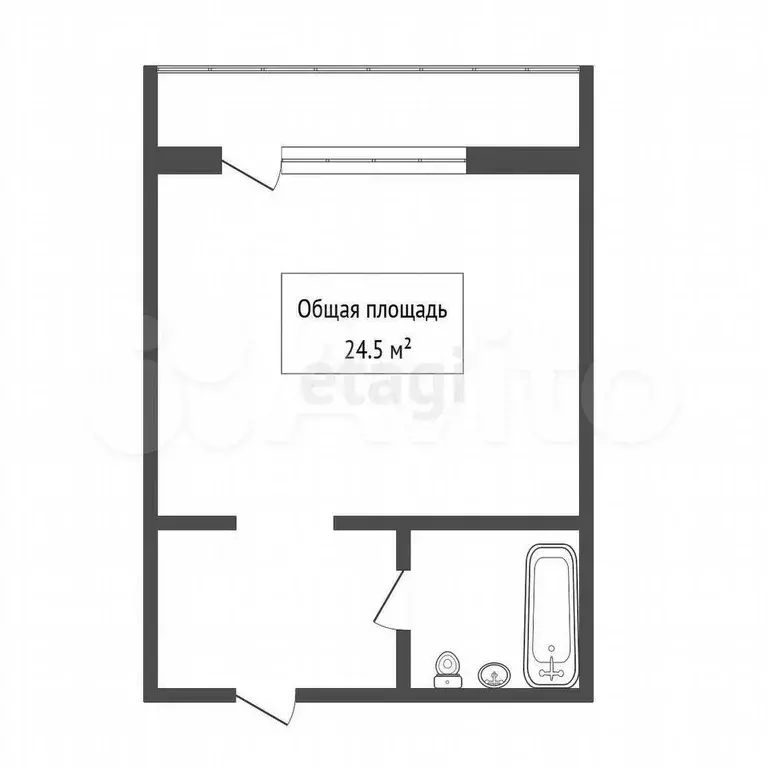 Квартира-студия, 24,5 м, 4/6 эт. - Фото 0