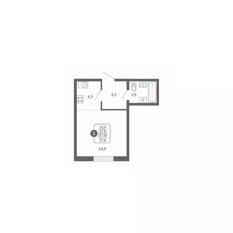 1-к кв. Кировская область, Киров ул. Потребкооперации, 34к1 (27.8 м) - Фото 1