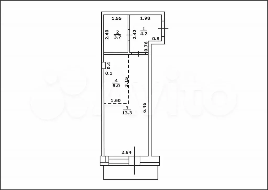 Квартира-студия, 26,2 м, 7/9 эт. - Фото 0