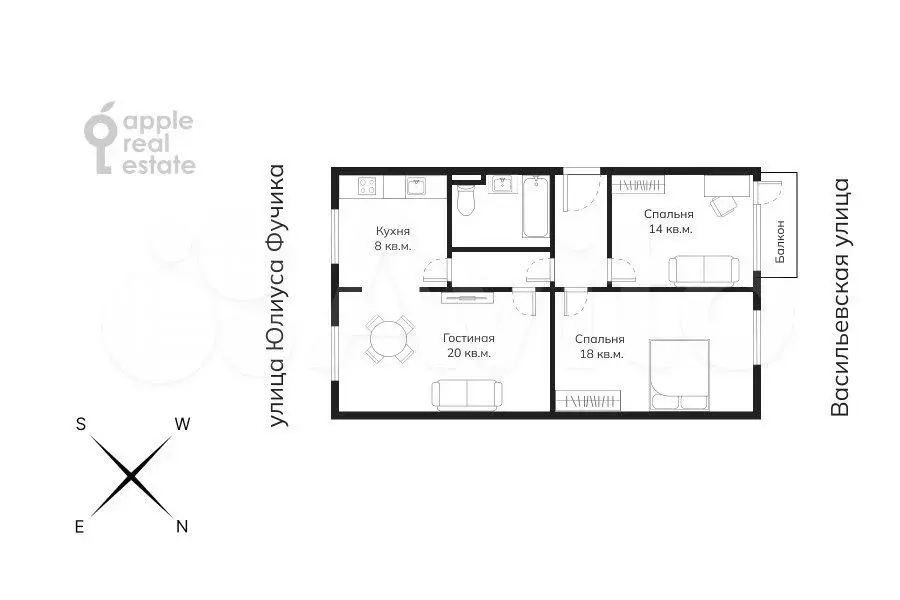 3-к. квартира, 78 м, 3/5 эт. - Фото 0