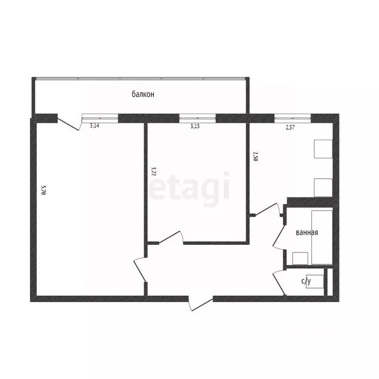 2-к кв. Белгородская область, Белгород 10-й мкр, ул. Спортивная, 1 ... - Фото 1