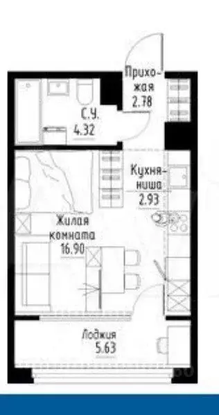 Студия Свердловская область, Екатеринбург бул. Золотистый, 17 (29.7 м) - Фото 0