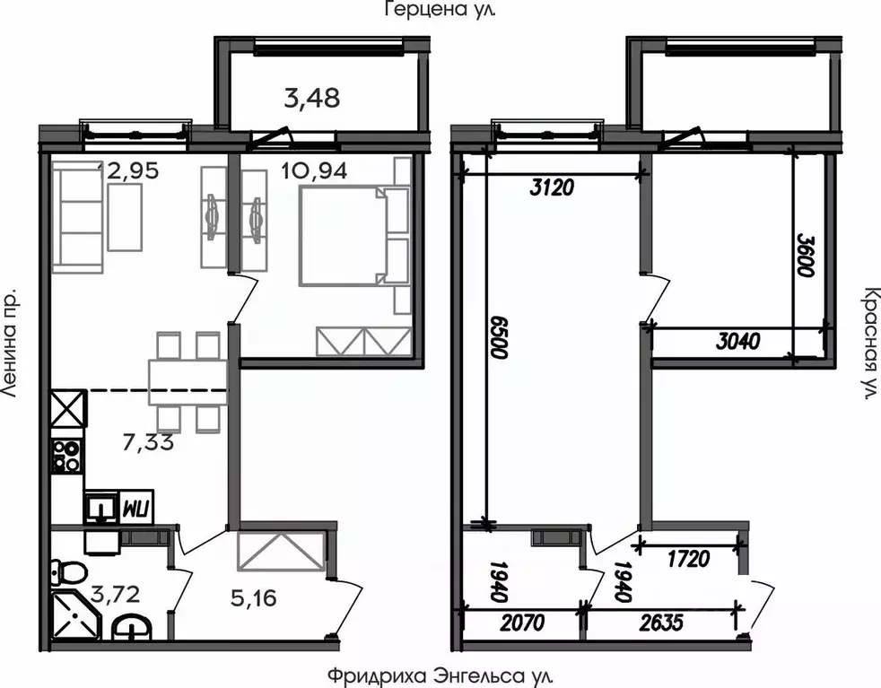 2-к кв. Карелия, Петрозаводск ул. Герцена (43.58 м) - Фото 0