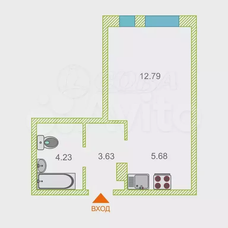 Квартира-студия, 26 м, 4/10 эт. - Фото 0