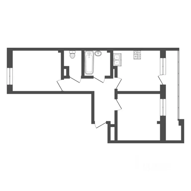 2-к кв. Тюменская область, Тюмень ул. Константина Посьета, 16 (60.6 м) - Фото 2