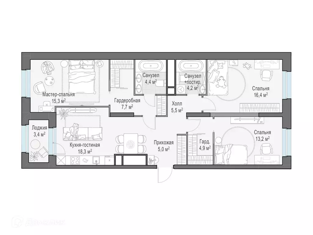 Продаётся 3-к квартира, 97.8 м - Фото 0