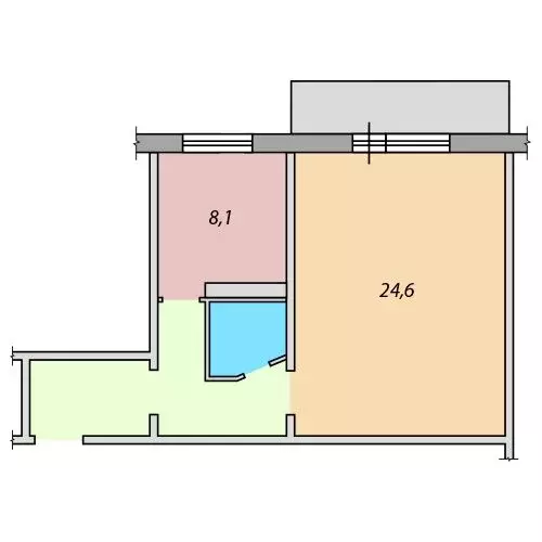 1-комнатная квартира: Новокузнецк, улица Берёзовая Роща, 8 (43.4 м) - Фото 2