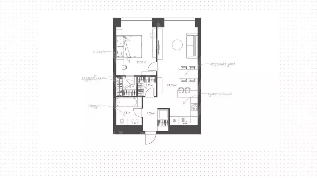 1-комнатная квартира: Москва, проспект Генерала Дорохова, 49 (53 м) - Фото 1