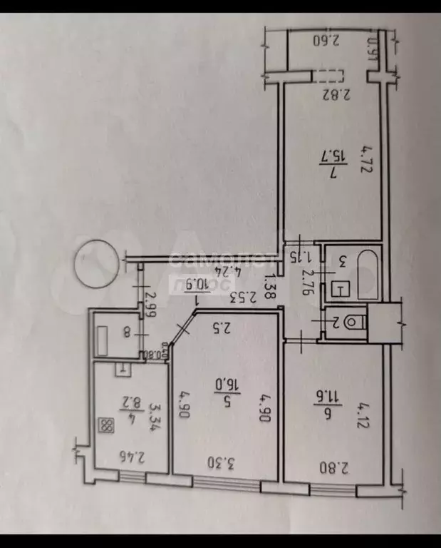 3-к. квартира, 68 м, 9/10 эт. - Фото 0