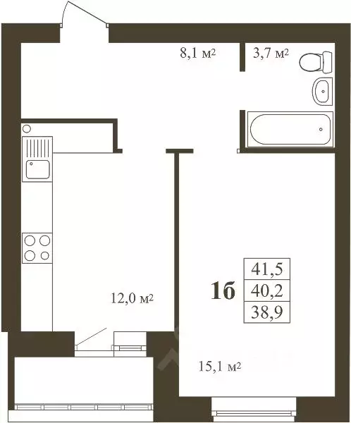 1-к кв. Тамбовская область, Тамбов Телецентр мкр,  (41.5 м) - Фото 1