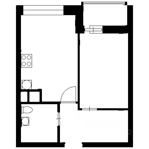 1-к кв. Татарстан, Казань ул. Новаторов, 8Б (35.1 м) - Фото 2