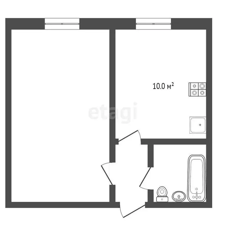 1-комнатная квартира: Тюмень, Олимпийская улица, 26 (34.7 м) - Фото 1