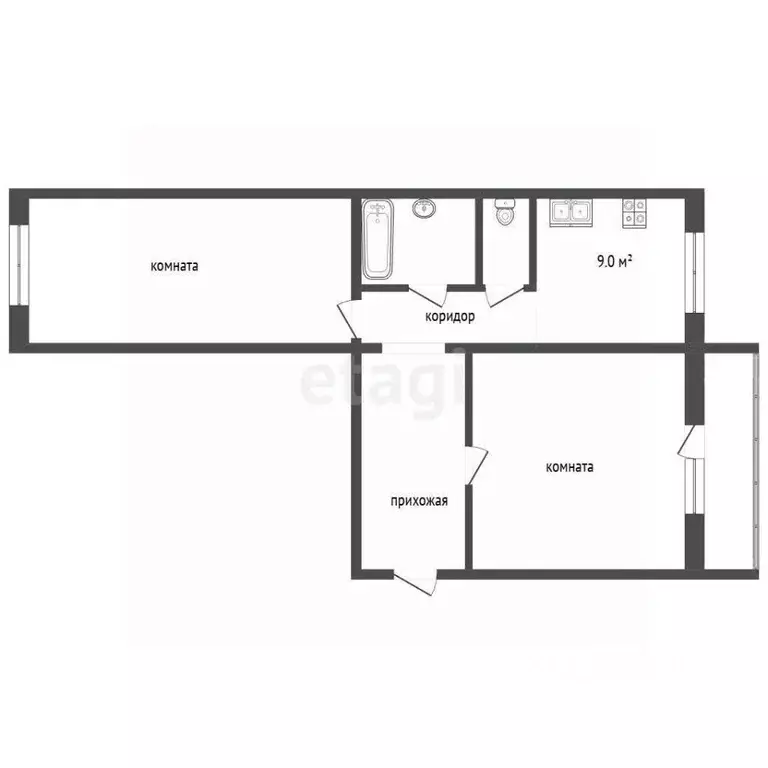 2-к кв. Челябинская область, Челябинск ул. Профессора Благих, 61 (60.0 ... - Фото 2