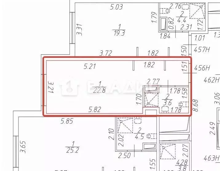 Студия Санкт-Петербург Витебский просп., 99к1 (26.4 м) - Фото 2
