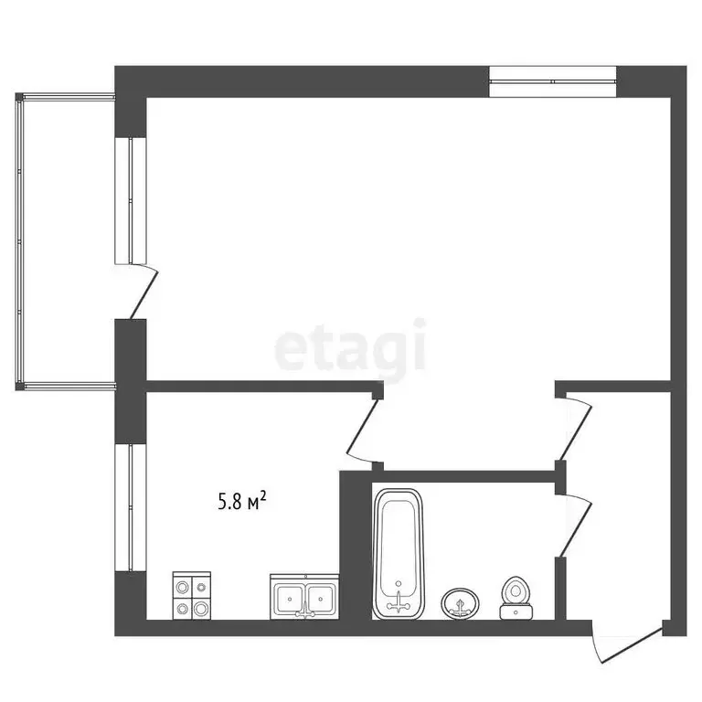 1-комнатная квартира: Дзержинск, проспект Циолковского, 37Б (30.5 м) - Фото 1