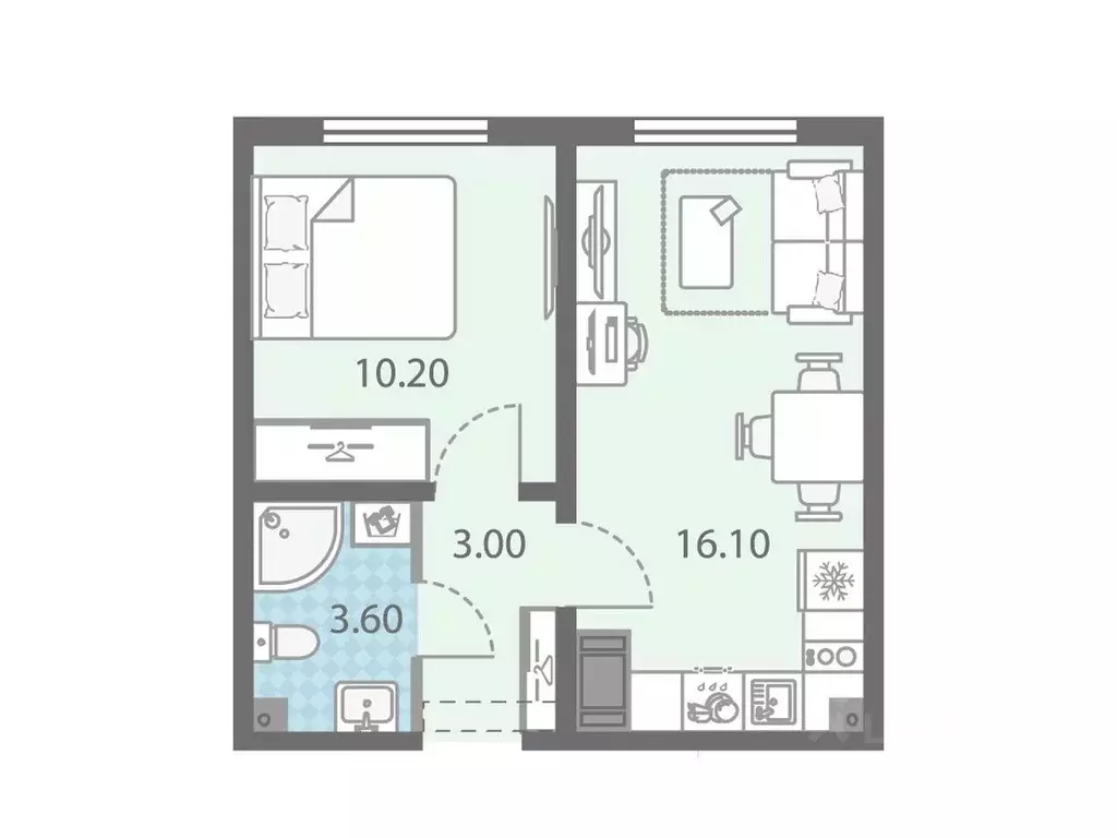 1-к кв. Ленинградская область, Всеволожское городское поселение, пос. ... - Фото 1