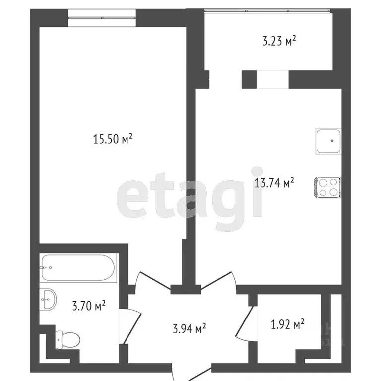 1-к кв. Ростовская область, Ростов-на-Дону ул. Матросова, 35 (40.0 м) - Фото 1