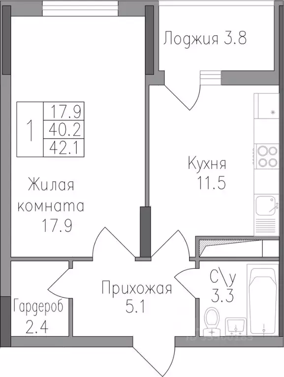 1-к кв. Липецкая область, Липецк Поколение жилой комплекс (42.1 м) - Фото 0