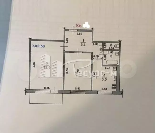 2-к. квартира, 37,9 м, 2/5 эт. - Фото 0