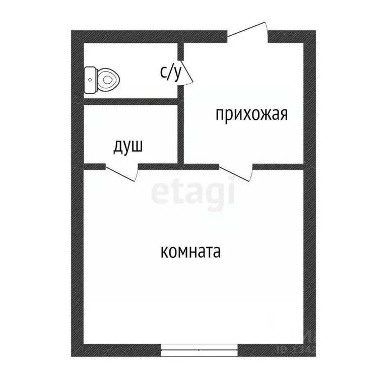 Студия Курганская область, Курган Половинская ул., 8А (19.0 м) - Фото 2